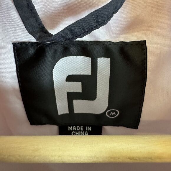 Footjoy Jacket Mens M White Red 1/4 Zip Pullover Golf Stretch‎ Windbreaker - Picture 7 of 8